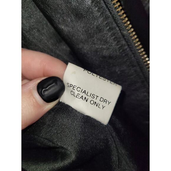 Vintage Shelter Bay New Holland Racing Men's Large Black Leather Jacket zip-up - Picture 10 of 10